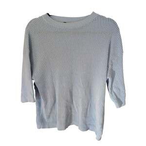 Arach & Cloz LIght Blue !00% Cotton Boatneck Knit Sweater Size M